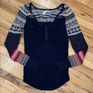 We the Free by Free People Vintage Thermal Long Sleeve Size Medium